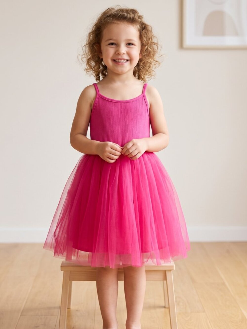 NWOT | Girls Pink Ribbed Sleeveless Tutu Party Celebration Dress | 4/5T